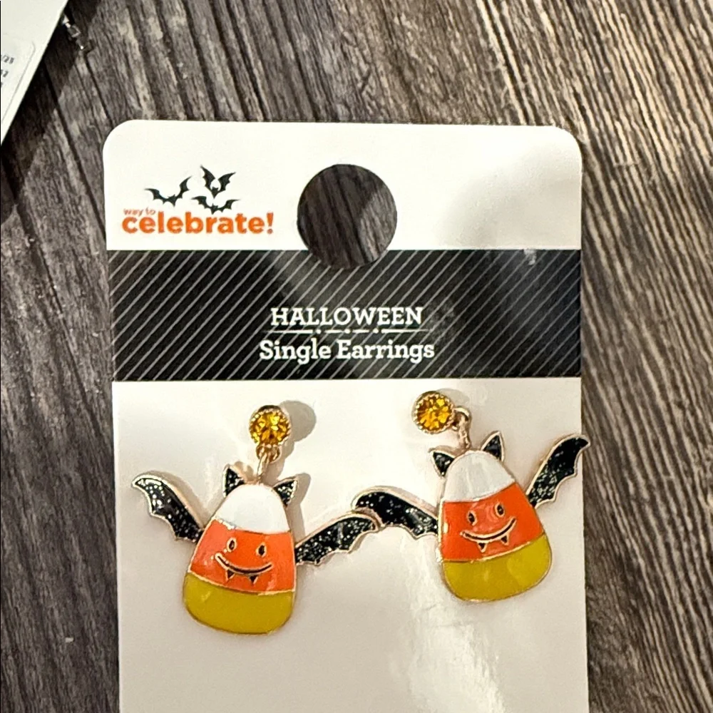 3 Halloween Earrings Set - Purple, Orange, Silver